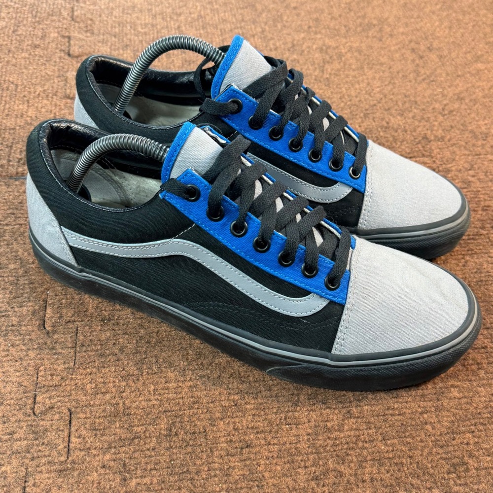 BMX Vans Old Skool Customs Mens Sneakers Black Grey Blue Low Top Skate Shoes